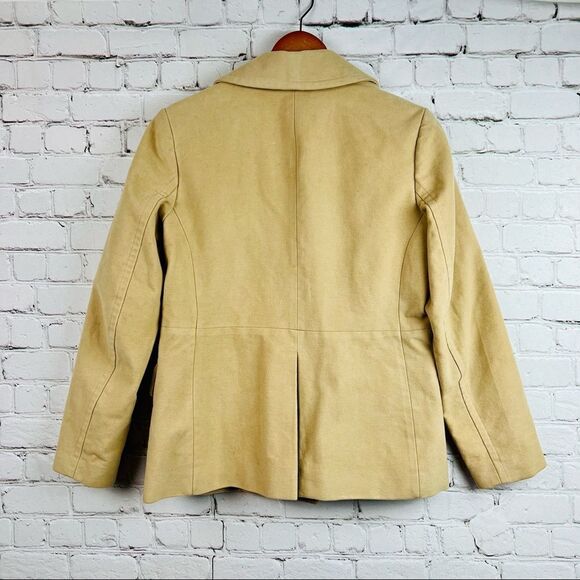 Y2K Gap Classic Tan Academia Blazer Double Breast Notch Collar Lined Jacket - Picture 6 of 14